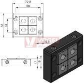 KEL-U-B4 průchodkový rámeček s nerez šrouby V2A, černý, IP54, 4x malá vložka (vložky se objednávají samostatně) (54204.200)