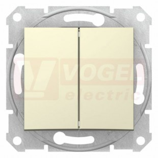 SDN1100147 Ovládač dvojitý tlačítkový, ř. 1/0+1/0, 10A, beige