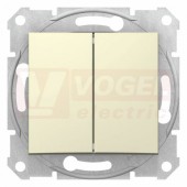 SDN1100147 Ovládač dvojitý tlačítkový, ř. 1/0+1/0, 10A, beige