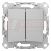SDN1100160 Ovládač dvojitý tlačítkový, ř. 1/0+1/0, 10A, alu