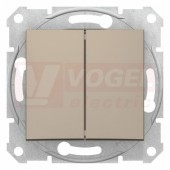 SDN1100168 Ovládač dvojitý tlačítkový, ř. 1/0+1/0, 10A, titan