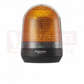 XVR3M05 Rotační maják LED, bez bzučáku, AC 100-230 V, oranžová, fce 7x blikací, 3x rotační, průměr 100mm, výška 139mm, IP23