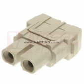 09140022702 Han-Modular, vložka konektoru, Z, 2pin, 40A/1000V, axial, šroubovvý, 6-10mm2, polykarbonát, RAL7032