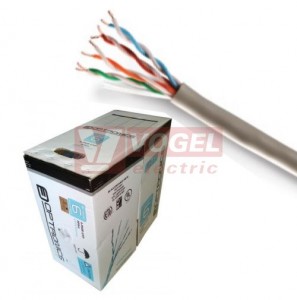 UTP kabel Cat.6  4x2x0,5 drát, UTP6305PVC, šedý pro vnitřní použití (DOPRODEJ)