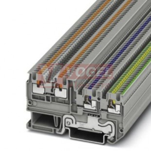 PTIO 1,5/S/3-PE svorka řadová PUSH-IN, šedá, pro akční členy, MO, PE, signál 1/1, š=3,5mm (3244449)