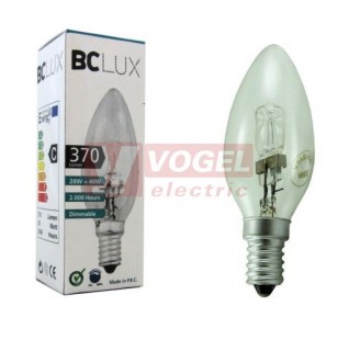 Žárovka E14  28W ECO halogen C35 čirá, svíčka TRIXLINE, 370lm, 2700K, živ.2500h  (náhrada za 40W)