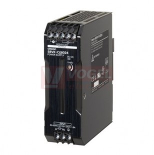 Zdroj spínaný 1f 24VDC  2,5A (S8VK-C06024) 60W, řada LITE, švh 32x90x110mm, úč.87%, 100-240VAC, na DIN lištu, plastové tělo, ADJ -10 až +10%, provoz.teplota -20 až +60 °C