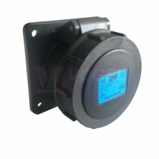 Zásuvka vestavná 3P  16A 230V IP67 6h PCE 3132-6x, Twist šroubová, přímá, MIDNIGHT