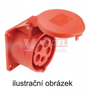 Zásuvka vestavná 5P  16A 400V IP44 6h PCE 315-6f7TT, Turbo Twist bezšroubová, přímá