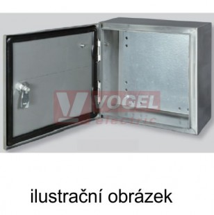 NP66-1008030-NX krytí IP66, RAL 7035, vnitřní použití, jednokřídlé dveře, V x Š x H 1000 x 800 x 300, montážní panel, nerezové provedení