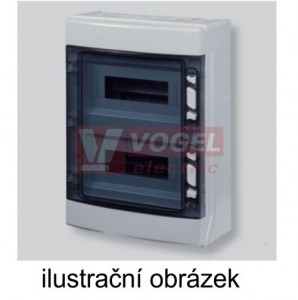 RZI-N-2T24 Rozvodnicová skříň pro nástěnnou montáž, krytí IP65, průhledné dveře, počet řad 2, počet modulů v řadě 12, PE+N, barva šedá, materiál ABS (44387)