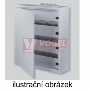 Rozvodnice  96M IP30 4ř RZB-N-4S96 rozvodnice pro nástěnnou montáž, neprůhledné dveře, počet řad 4, počet modulů v řadě 24, krytí IP30, PE+N, barva RAL9003, materiál : ocel-plech