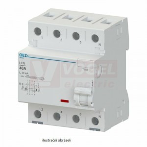 Chránič 3P+N  63A  30mA, typ AC-G, (LFN-63-4-030AC-G) 10kA, (časové zpoždění) nová Minia