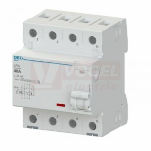Chránič 3P+N  40A  30mA, typ A-G, (LFN-40-4-030A-G) 10kA, Nová Minia