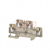 A2T 2,5 FT-PE svorka řadová, dvoupatrová, PUSH-IN 2,5mm2, 1x béžová + 1x PE ze/žl, š=5,1mm (1547640000)