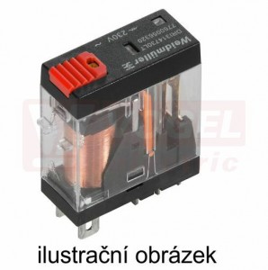 DRI314730LT relé paticové 230V AC, 1 přepínací kontakt, 10A/250V AgSnO, LED indikace červená, test. tlač. ANO, š=13mm (7760056320)