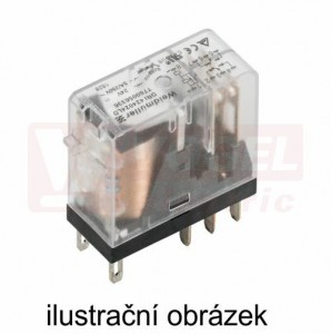 DRI424024 relé paticové 24V DC, 2 přepínací kontakty, 5A/250V AgSnO, LED indikace NE, test. tlač. NE, ochraná dioda NE, š=13mm (7760056322)
