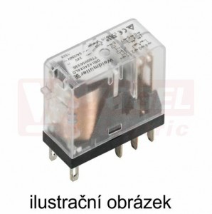 DRI424048 relé paticové 48V DC, 2 přepínací kontakty, 5A/250V AgSnO, LED indikace NE, test. tlač. NE, ochraná dioda NE, š=13mm (7760056323)