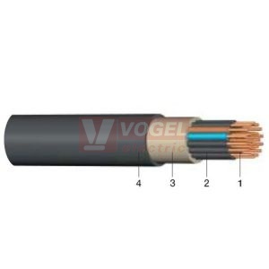 CYKY-O 7x2,5 mm2 kabel instalační, PVC černý (Č číslované)