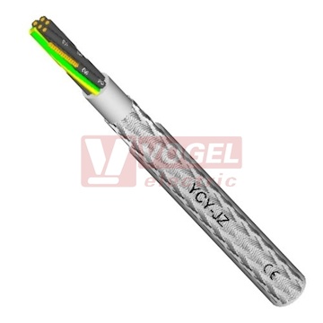 YCY-JZ 4x25,00 kabel stíněný flexibilní, žíly černé číslované se ze/žl, dvojitý plášť, vnější transparentní