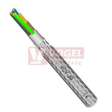 YCY-JB 4x50,00 kabel stíněný flexibilní, žíly barevné ze/žl-hn-če-še, dvojitý plášť, vnější transparentní