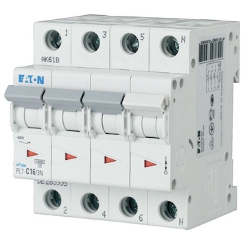 Jistič 3P+N 1,0A D PL7-D1/3N 10kA Eaton (165280)