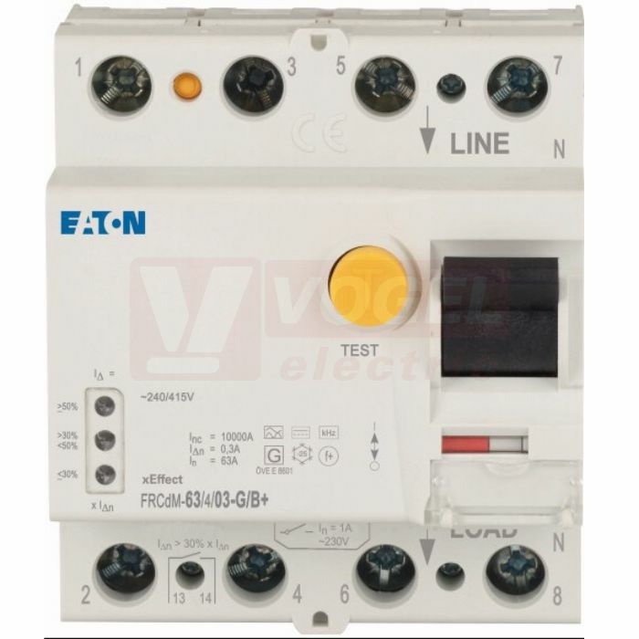 Chránič 3P+N 63A 300mA, G/B+ Eaton FRCdM-63/4/003-G/B+, Ir=3kA (167886)
