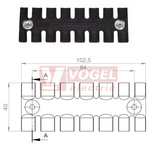 ZL 103 MS 5,5 lišta pro odlehčení tahu s mosazným pouzdrem pro šrouby M5 (32364)