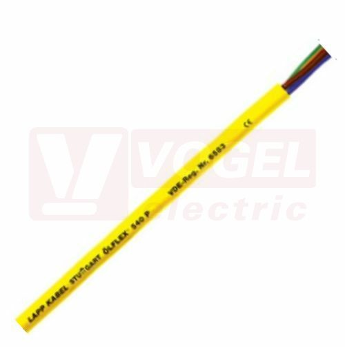 Ölflex 540 P 450/750V 4G 2,5 kabel připojovací s registrací VDE, žlutý vnější plášť z PUR, pro použití v obzvlášť drsných podmínkách, izolace žil z TPE, barevné žíly se zl/žl (00124693)
