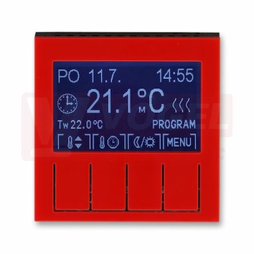 3292H-A10301 65 Termostat univerzální programovatelný (ovládací jednotka); červená/kouř. černá - Levit, Levit M