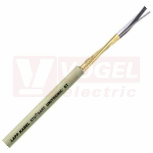 Unitronic ST 2xAWG 20/7 kabel datový stíněný, barva žil černá/transparentní, šedý plášť z PVC RAL7001, cert. UL AWM 2092 (0033000)