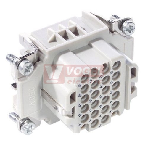 Konektor 24pin Z 10A/250V krimpovací připojení 0,14-2,5mm2, č.1-24, (soustružené kontakty) EPIC H-DD 24 BCM (11286000)