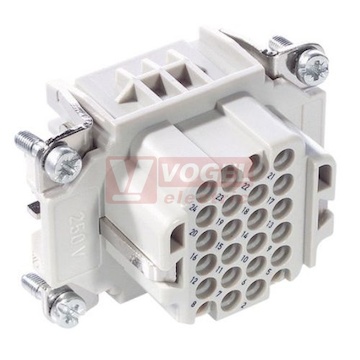 Konektor 24pin Z 10A/250V krimpovací připojení 0,14-2,5mm2, č.1-24, (soustružené kontakty) EPIC H-DD 24 BCM (11286000)
