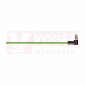 IE-EC-5-M8-A-7-P-2-26-FD-OE patch kabel pro průmys.Ethernet, EtherCat, Cat.5e, M8/4-pin/úhlová/vidlice/kód-A + volný konec kabelu, PUR, barva zelená (RAL6018), do energetických řetězů, IP67, délka 7m (2171732)