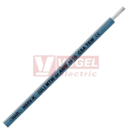 H07V-K 1x16AWG (1,5mm2) sv. modrý, vodič jednožilový Cu, MULTI-STANDARD SC 2.1 aprobace UL (MTW), CSA (TEW), HAR (4160402)
