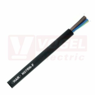 H07RN-F 4x 1,5 450/750V kabel pryžový, bez halogenů, dlouhodobé ponoření, ohybání/zkrut ve smyčce (WTG) -40°C až +90°C, odolný proti UV záření/ozónu, barevné žíly bez zl/žl (4533064)