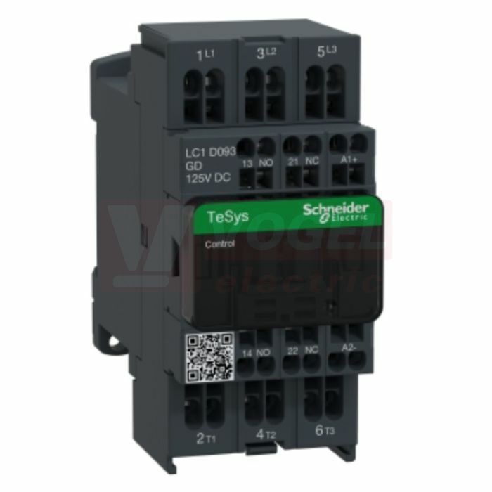LC1D093GD Stykač 3P 9A AC-3, 125V DC, pom.kont. 1"Z"+1"V", pružinové svorky