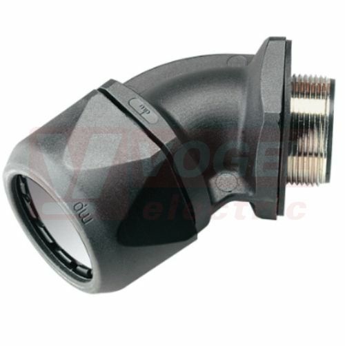 PM 25x1,5 VW45 M25-M vývodka úhlová 45°, černá, kovový závit, pro chráničku M25/P21, IP68, PA6 (MR-83513258)