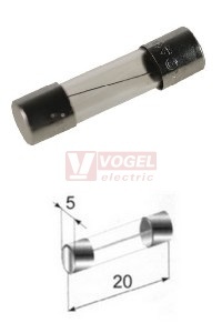 Pojistka sklen. 5x20 1,25A T pomalá, vyp.schopnost 35A/250V