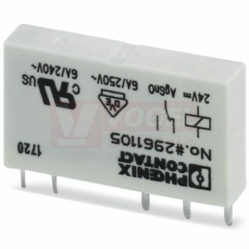 REL-MR-24VDC/21 relé miniaturní 1 přep.kont. 24VDC, kontakty AgSnO, min. spín. napětí 5V/100mA, min. spín.produ 10mA/12V (2961105)