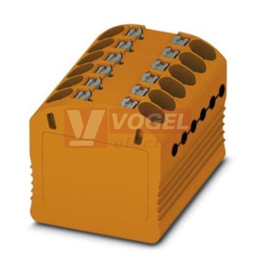 PTFIX 12X1,5 OG blok rozbočovací/distribuční, připojení PUSH-IN, 450V/17,5A, oranžová, š=12,6mm,montáž pro osazení adaptérem nebo přírubou (3002793)