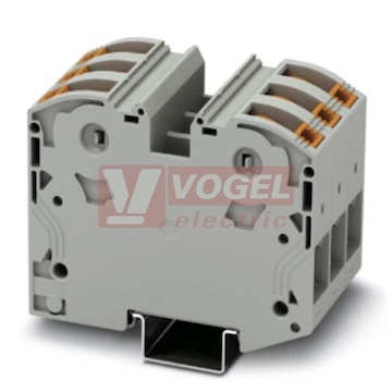 PTPOWER 35-3Lsvorka řadová 35mm2, blokovaná, 1000V/125A, připojení Power Turn, 6 přípojek, počet polů: 3, š=48mm, šedá (3212068)