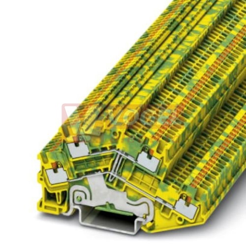 PTTBS 1,5/S-PE svorka řadová, 2-patrová ochranného vodiče, 4 přípojky, PUSH-IN, zeleno/žlutá, š=3,5mm (3214673)