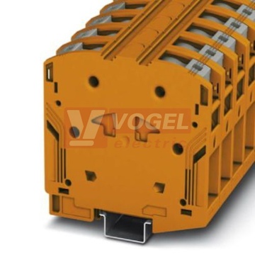 PTPOWER 50 OG svorka řadová, blokovaná, 1000V AC/1500V DC, 150A, připojení Power Turn, 2 přípojky, 1 pól, oranžová, š=20mm (3260069)