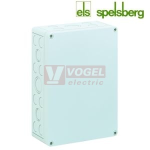 PS 2518-9-m Plastová krabice TK 254x180x 90mm, víko šedé, předlisy M, IP66, RAL7035, polystyrol