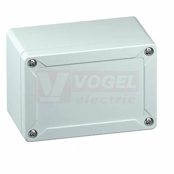 TG PC 1208-9-o plastová skříňka, š122xd82xv85mm, víko šedé, hladké stěny, IP66/67, RAL7035, materiál PC