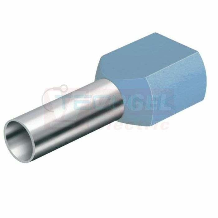 DID 0,75-12 modrá Dutinka dvojitá, průřez 2x0,75mm2 / délka 12mm, dle DIN46228, barva modrá