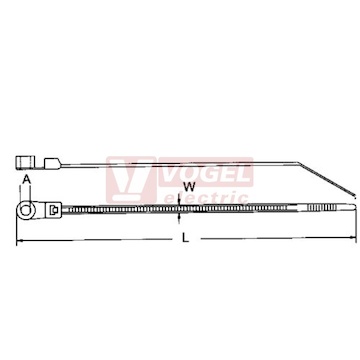 VPSO 4,8x370 Vázací páska přírodní 4,8x370mm s otvorem