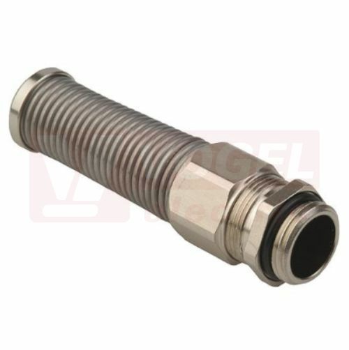 GM 16x1,5 vývodka, mosazná, AGRO 1060.17.52.060, sevření 4,5-6 mm, závit 5mm, ochranné zakončení proti zlomení kabelu 66 mm, materiál nerez A2, jednodílné těsnění dlouhé, IP68
