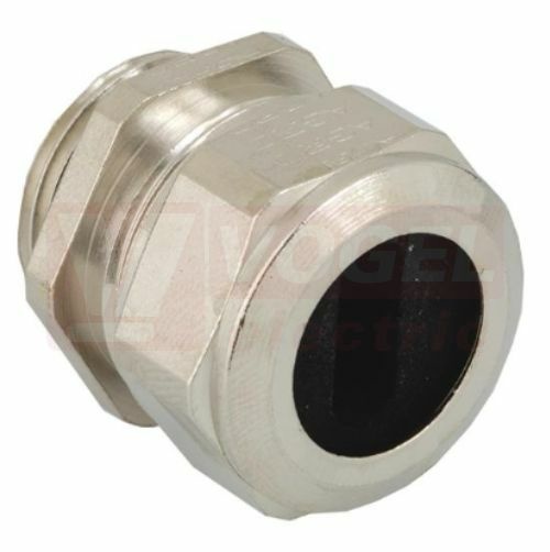 GM 20x1,5 vývodka s vložkou pro ploché kabely, mosazná, AGRO1300.20.150.050, sevření 12,5x2,5 až 15x5 mm, délka závitu 6 mm, IP68, jednodílné těsnění krátké
